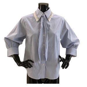 Marcus Lupfer Pinstripe cotton button front shirt